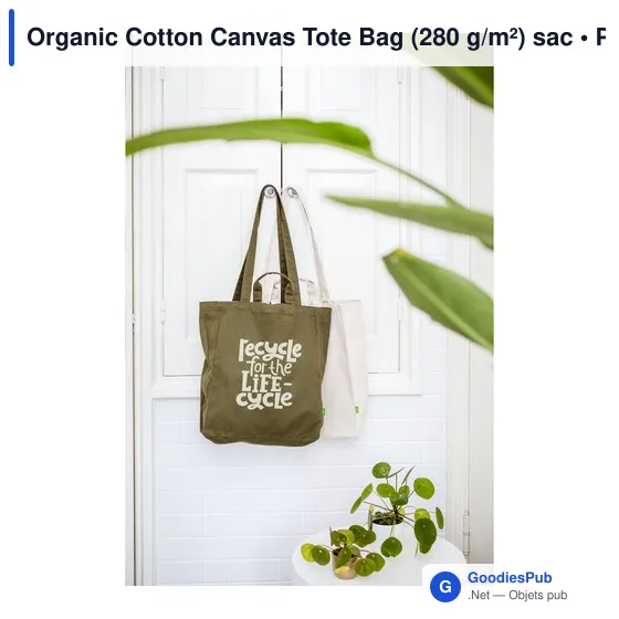 Sac shopping personnalisable en toile de coton biologique - Organic Cottonavec logo - Image 3
