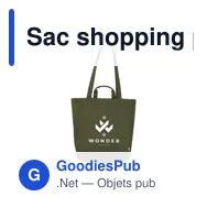 Sac shopping personnalisable en toile de coton biologique - Organic Cottonavec logo - Miniature 4