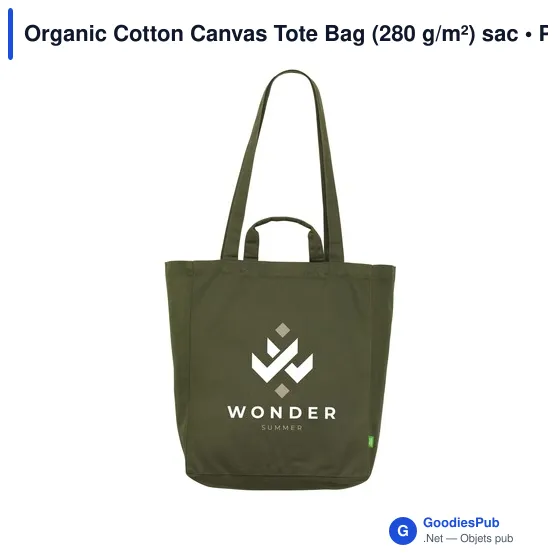 Sac shopping personnalisable en toile de coton biologique - Organic Cottonavec logo - Image 4