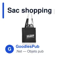 Sac shopping personnalisable en toile de coton biologique - Organic Cottonavec logo - Miniature 5
