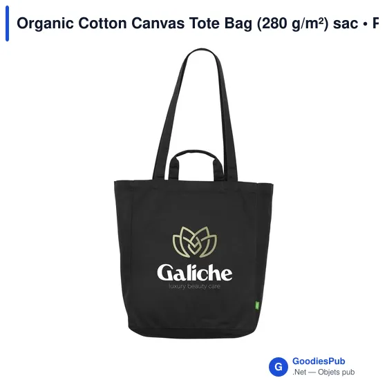 Sac shopping personnalisable en toile de coton biologique - Organic Cottonavec logo - Image 7
