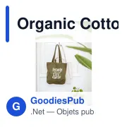 Sac shopping personnalisable en toile de coton biologique avec logo - Miniature 1