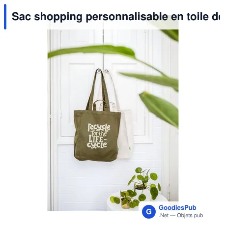 Sac shopping personnalisable en toile de coton biologique avec logo