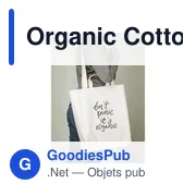 Sac shopping personnalisable en toile de coton biologique avec logo - Miniature 2