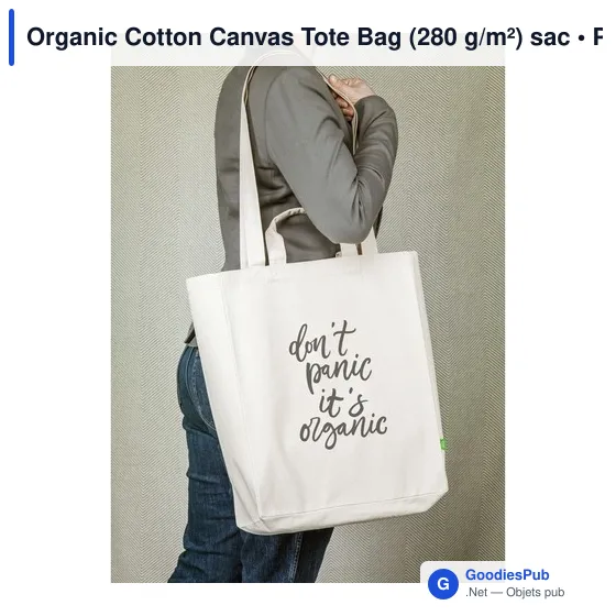 Sac shopping personnalisable en toile de coton biologique avec logo - Image 2