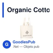 Sac shopping personnalisable en toile de coton biologique avec logo - Miniature 3