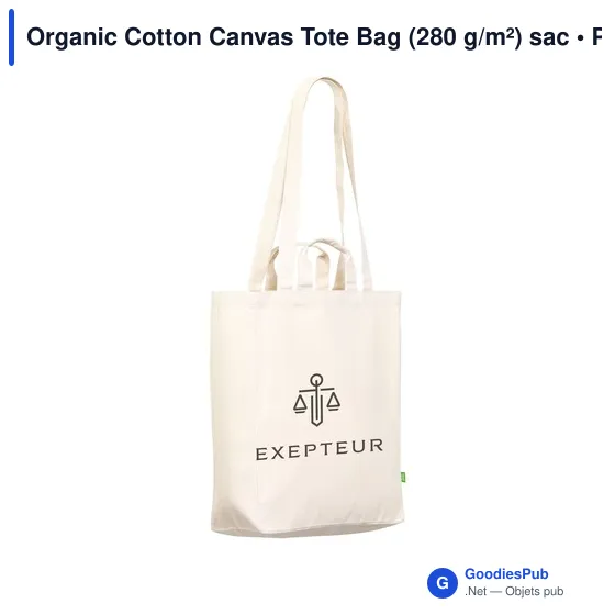 Sac shopping personnalisable en toile de coton biologique avec logo - Image 3