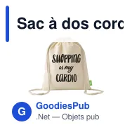 Sac à dos cordon personnalisable en coton organique avec logo - Miniature 1
