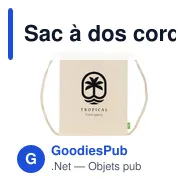 Sac à dos cordon personnalisable en coton organique avec logo - Miniature 2