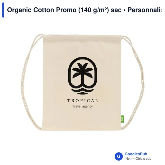 Sac à dos cordon personnalisable en coton organique avec logo - Image 2