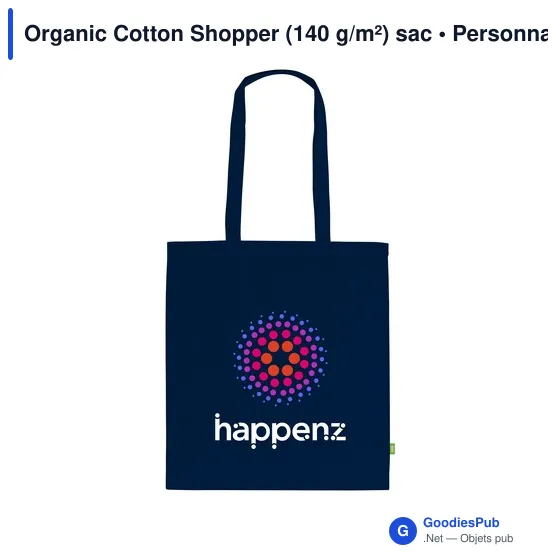 Sac de courses personnalisable en coton organique avec logo - Image 2