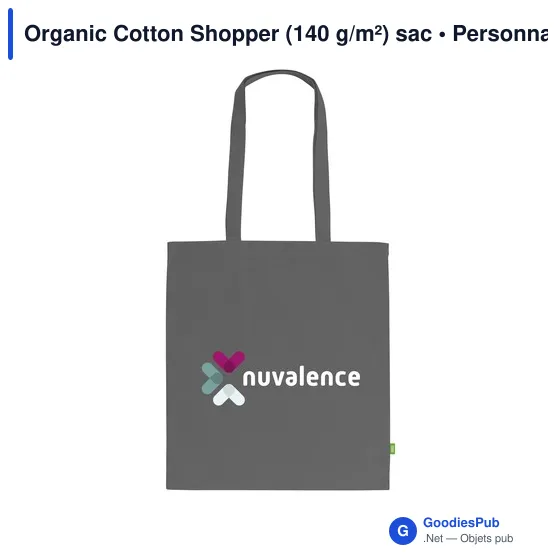 Sac de courses personnalisable en coton organique avec logo - Image 11