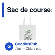 Sac de courses personnalisable en coton organique avec logo - Miniature 3
