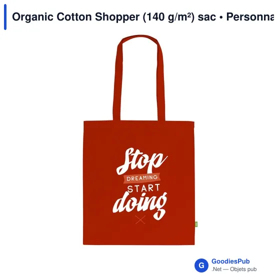 Sac de courses personnalisable en coton organique avec logo - Image 4