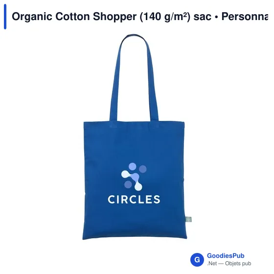 Sac de courses personnalisable en coton organique avec logo - Image 5