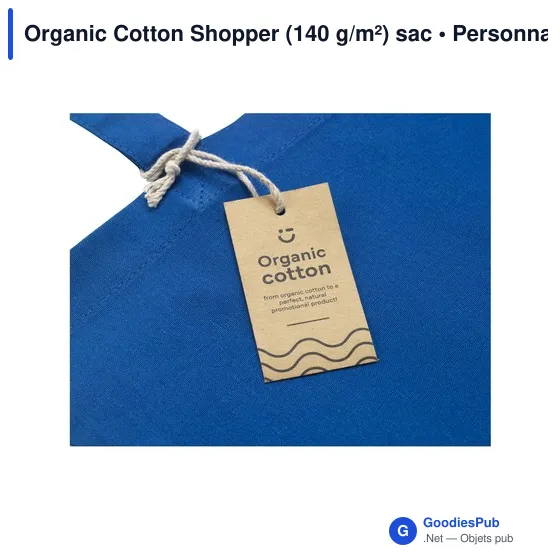 Sac de courses personnalisable en coton organique avec logo - Image 8