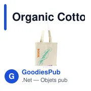 Sac de courses personnalisable en coton organique avec logo - Miniature 1
