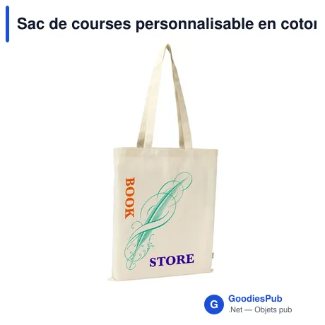 Sac de courses personnalisable en coton organique avec logo