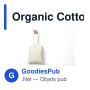 Sac de courses personnalisable en coton organique avec logo - Miniature 2