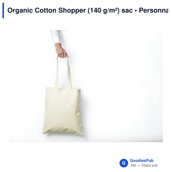 Sac de courses personnalisable en coton organique avec logo - Image 2