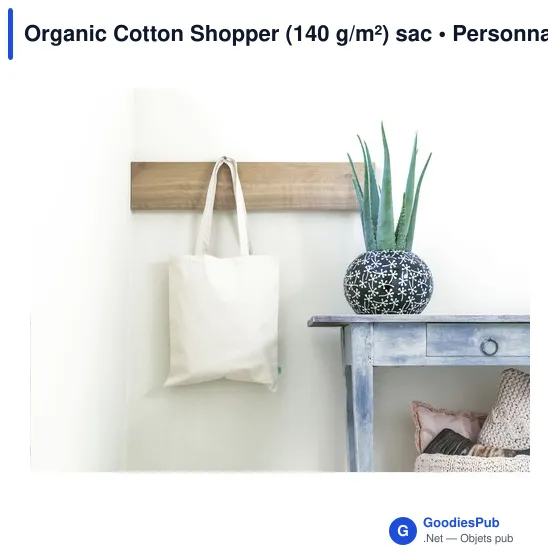 Sac de courses personnalisable en coton organique avec logo - Image 3