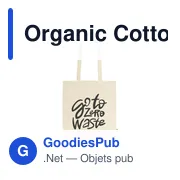 Sac de courses personnalisable en coton organique avec logo - Miniature 6