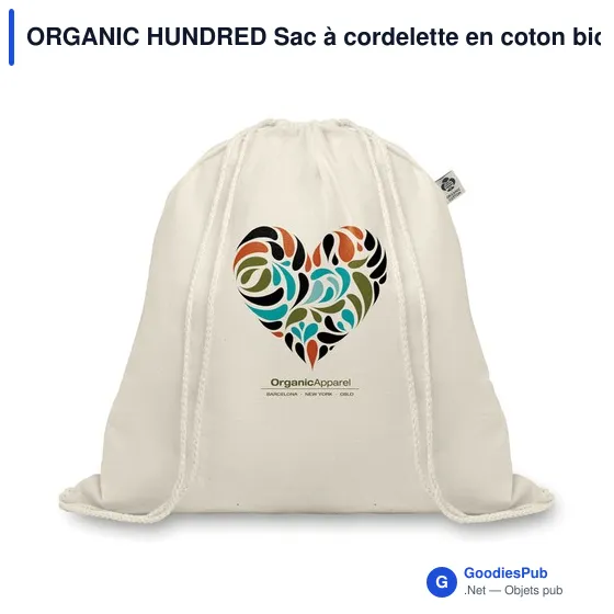 ORGANIC HUNDRED Sac à cordelette en coton bio - Image 4