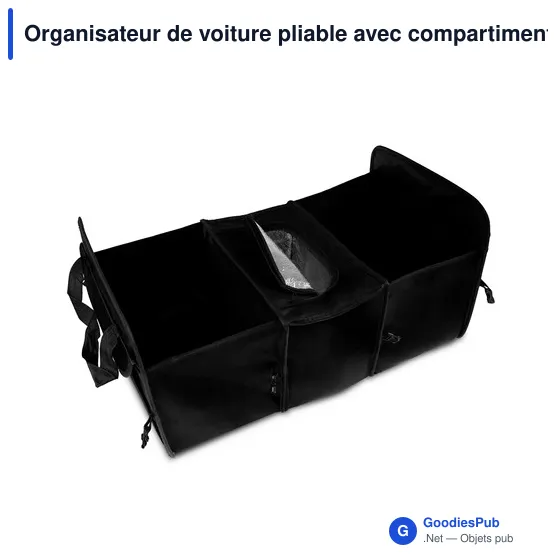 Organisateur de voiture pliable personnalisable avec compartimentavec logo - Image 1