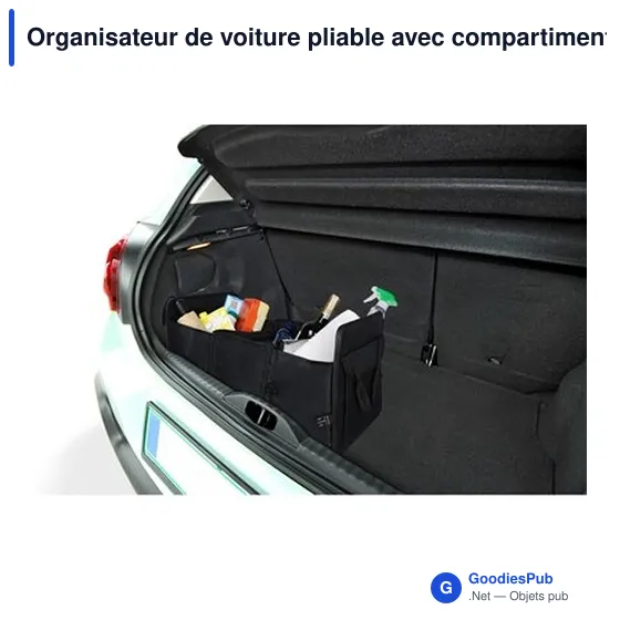Organisateur de voiture pliable personnalisable avec compartimentavec logo - Image 2