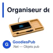 Organiseur de bureau personnalisable avec chargeur à induction Fayeavec logo - Miniature 2