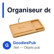 Organiseur de bureau personnalisable avec chargeur à induction Fayeavec logo - Miniature 3