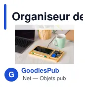 Organiseur de bureau personnalisable avec chargeur à induction Fayeavec logo - Miniature 5