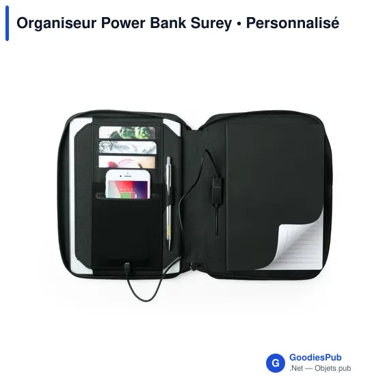 Clé USB personnalisable avec logo entreprise - Organiseur Power Bank Surey - Image 4