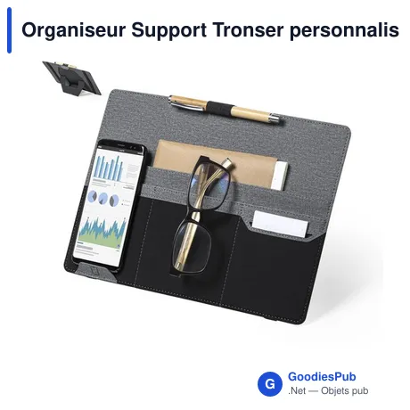 Organiseur Support Tronser personnalisable avec logo - polyester gris