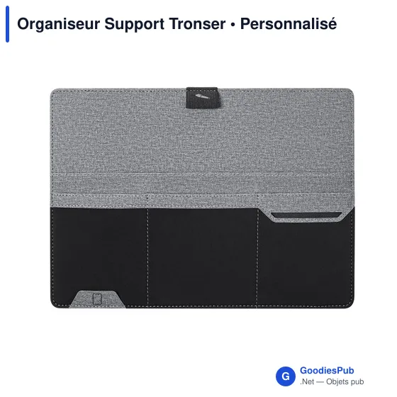 Organiseur Support Tronser personnalisable avec logo - polyester gris - Image 2