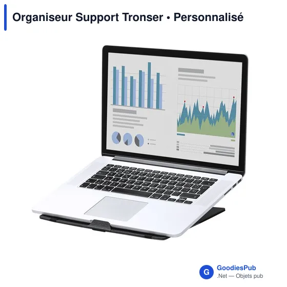 Organiseur Support Tronser personnalisable avec logo - polyester gris - Image 3
