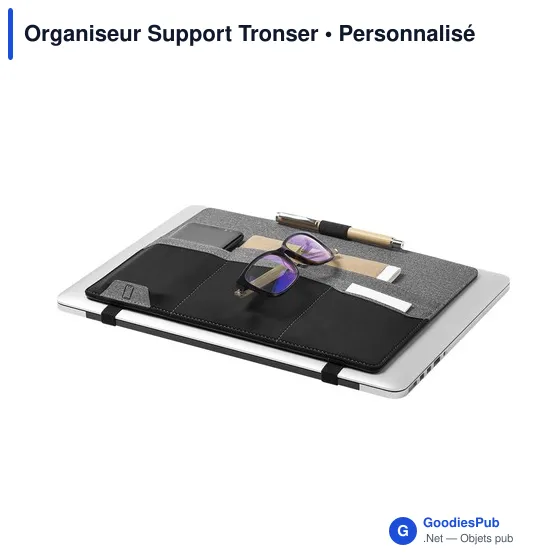 Organiseur Support Tronser personnalisable avec logo - polyester gris - Image 10