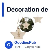 Décoration de Noël personnalisable en bois forme d'étoile avec logo - Étoile - Miniature 1
