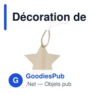 Décoration de Noël personnalisable en bois forme d'étoile avec logo - Étoile - Miniature 2