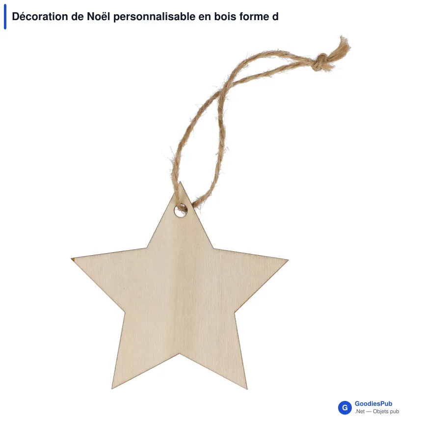Décoration de Noël personnalisable en bois forme d'étoile avec logo - Étoile - Image 2