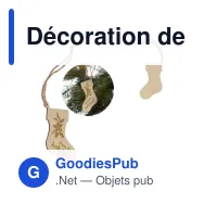 Décoration de Noël personnalisable en bois forme de bas de Noël avec logo - Chaussette - Miniature 1