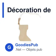 Décoration de Noël personnalisable en bois forme de bas de Noël avec logo - Chaussette - Miniature 2