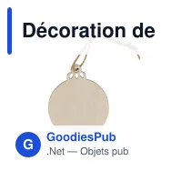 Décoration de Noël personnalisable en bois forme de boule avec logo - Boule - Miniature 2