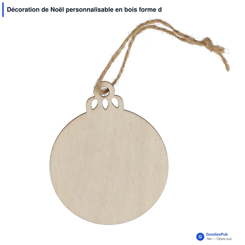 Décoration de Noël personnalisable en bois forme de boule avec logo - Boule - Image 2