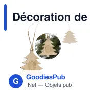 Décoration de Noël personnalisable en bois forme de sapin avec logo - Sapin - Miniature 1