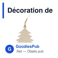 Décoration de Noël personnalisable en bois forme de sapin avec logo - Sapin - Miniature 2