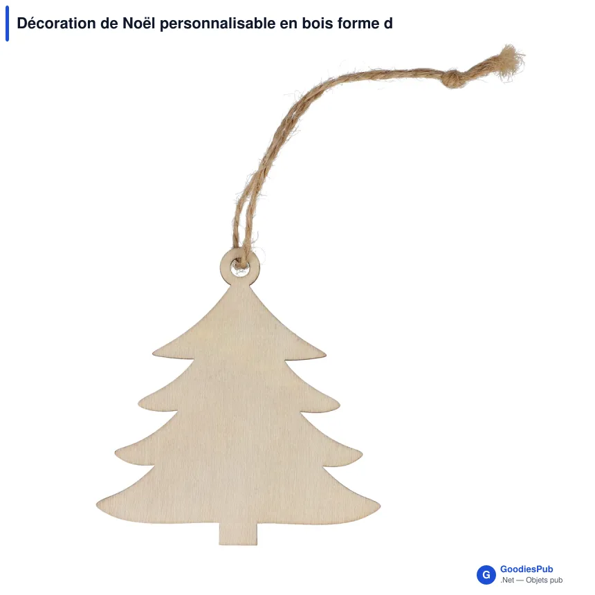 Décoration de Noël personnalisable en bois forme de sapin avec logo - Sapin - Image 2