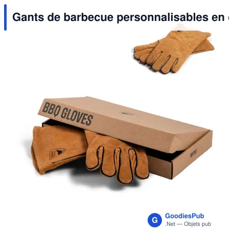 Gants de barbecue personnalisables en cuir véritable avec logo - Orrefors Hunting