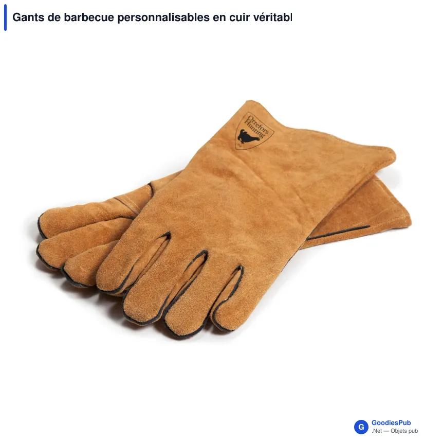 Gants de barbecue personnalisables en cuir véritable avec logo - Orrefors Hunting - Image 2