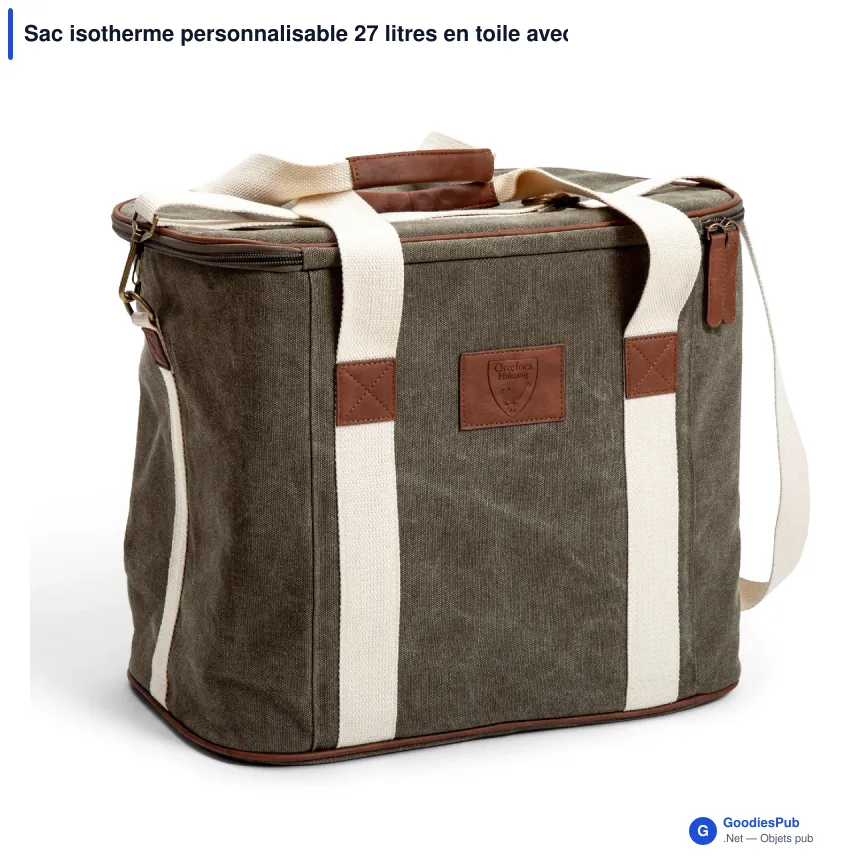 Sac isotherme personnalisable 27 litres en toile avec logo - Orrefors Hunting - Image 4